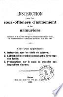 Instruction pour les sous- officiers d'armement et les armuriers