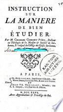 Instruction sur la manière de bien étudier