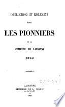 Instructions et règlement pour les pionniers de la Commune de Lausanne