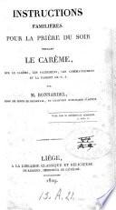 Instructions familières pour la prière du soir pendant le carême ...
