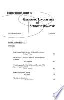 Interdisciplinary Journal for Germanic Linguistics and Semiotic Analysis