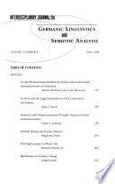 Interdisciplinary Journal for Germanic Linguistics and Semiotic Analysis