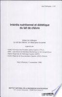 Intérêts nutritionnel et diététique du lait de chèvre