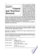 International journal for vitamin and nutrition research