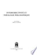Intersubjectivité et théologie philosophique