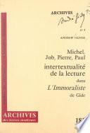 Intertextualité de la lecture dans L'Immoraliste, de Gide : Michel, Job, Pierre, Paul