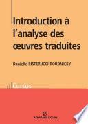 Introduction à l'analyse des oeuvres traduites