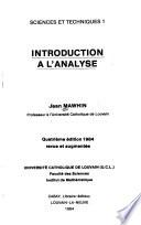 Introduction a l'analyse
