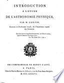 Introduction à l'étude de l'astronomie physique