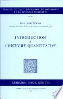 Introduction à l'histoire quantitative