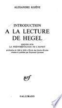 Introduction À la Lecture de Hegel