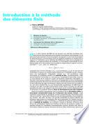 Introduction a la Methode des Elements Finis