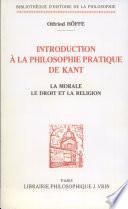 Introduction à la philosophie pratique de Kant