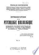 Introduction à la psychologie bibliologique