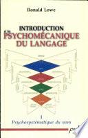 Introduction à la psychomécanique du langage