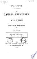 Introduction à la recherche des causes premières