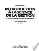 Introduction à la science de la gestion