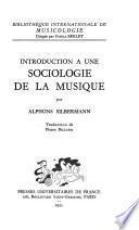 Introduction à une sociologie de la musique