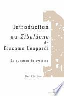Introduction au Zibaldone de Giacomo Leopardi
