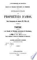 Introduction aux prophéties d'Amos