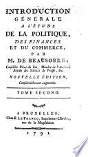 Introduction générale à l'étude de la politique, des finances et du commerce