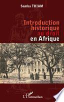 Introduction historique au droit en Afrique