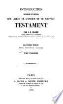 Introduction historique et critique aux livres de l'Ancien et du Nouveau Testament