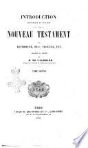 Introduction historique et critique aux livres du Nouveau Testament par Reithmayr, Hug, Tholuck, etc