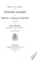 Inventaire analytique des chartes de la Collégiale de Sainte-Croix à Liège
