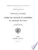 Inventaire analytique des livres de couleur er bannières du Châtelet de Paris: Livres de couleur. V. 2. Bannières