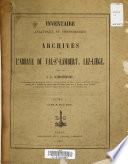 Inventaire analytique et chronologique des archives de l'abbaye du Val-Saint-Lambert, Liège
