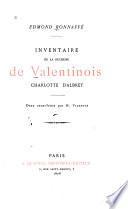 Inventaire de la duchesse de Valentinois, Charlotte d'Albert