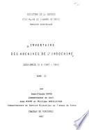 Inventaire des archives de l'Indochine: Période 1945-1956 (suite)