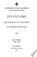 Inventaire des greffes des notaires du régime français
