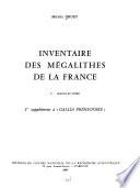 Inventaire des mégalithes de la France: Cordier, G. Indre-et-Loire