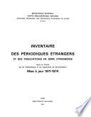 Inventaire des périodiques étrangers et des publications en série étrangères reçus en France par les bibliothèques et les organismes de documentation