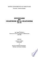Inventaire du Chartier de la Frapinière (14J)
