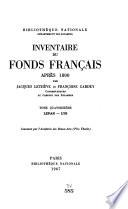 Inventaire du fonds français après 1800