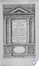 Inventaire general de l'Histoire de France, depuis Pharamond jusques à present, etc