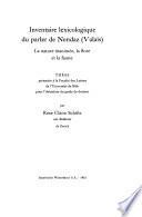 Inventaire lexicologique du parler de Nendaz (Valais)