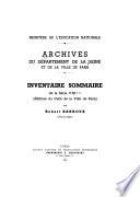 Inventaire sommaire de la série V.M31-37 (édifices du culte de la ville de Paris).