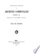 Inventaire-sommaire des archives communales antérieures à 1790