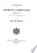 Inventaire sommaire des archives communales antérieures à 1790