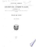 Inventaire-sommaire des archives communales antérieures à 1790