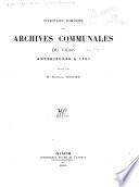 Inventaire sommaire des archives communales du Vigan ...