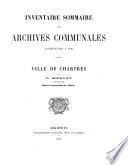Inventaire sommaire des Archives communales ...