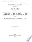 Inventaire sommaire des archives communales ...