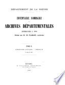 Inventaire sommaire des Archives départementales antérieures à 1790: B. 361 à B. 637
