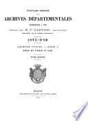 Inventaire-sommaire des Archives départementales antérieures à 1790: Bureau des finances de Dijon