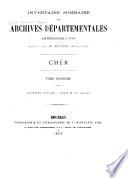 Inventaire sommaire des archives départementales antérieures à 1790, Cher: Boyer. Série E (Art. 1032-1997)